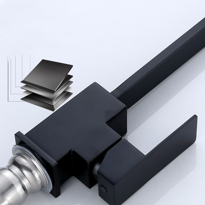Black paint seven-character square kitchen faucet