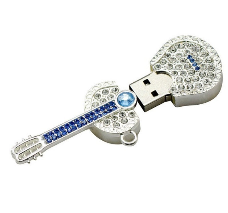 Creative Personality Crystal Violin Guitar USB  Drive
