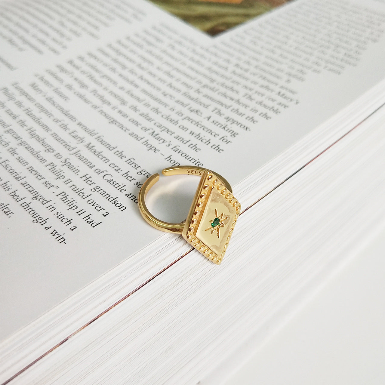 Geometric 925 sterling silver ring