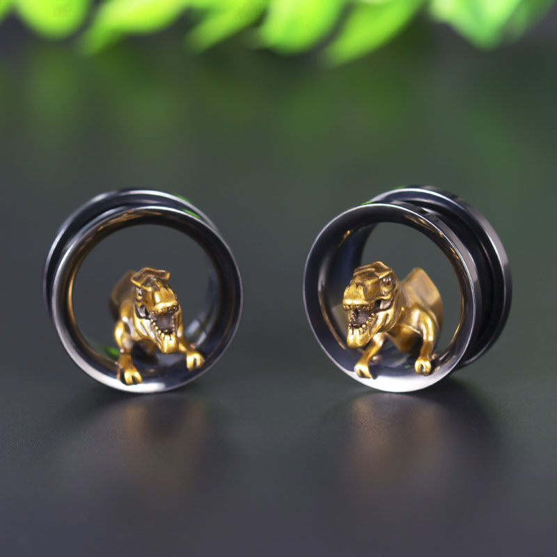 Dinosaur Pierced Stainless Steel Earrings