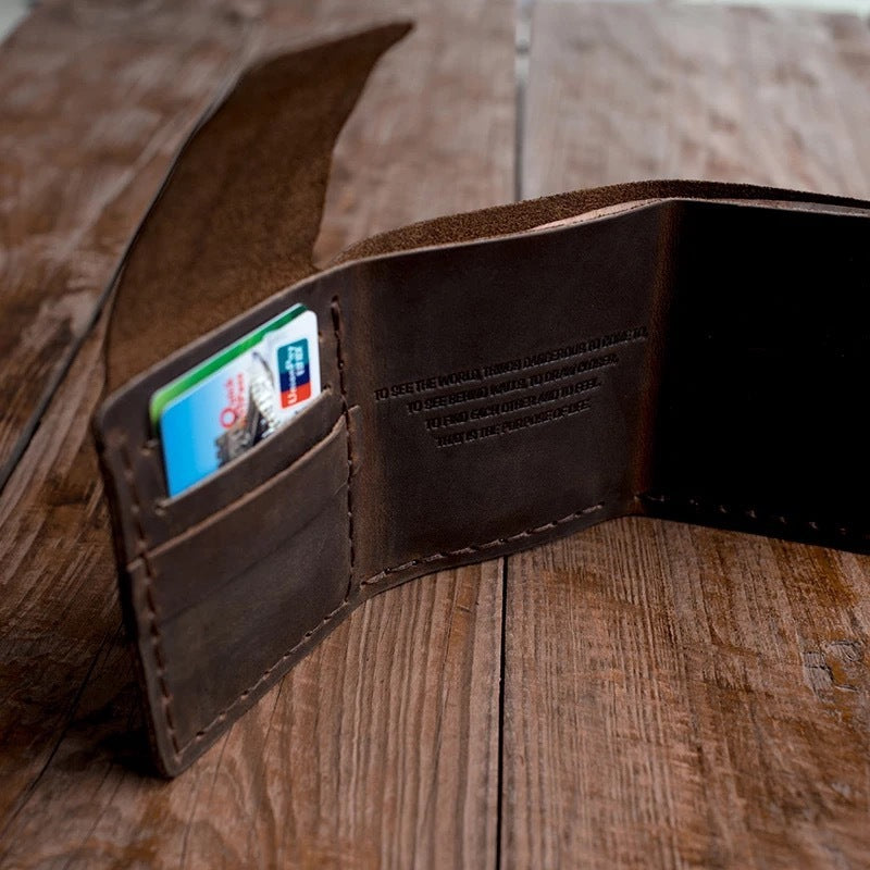 Personalized Retro Day Dreamer Horse Leather Wallet
