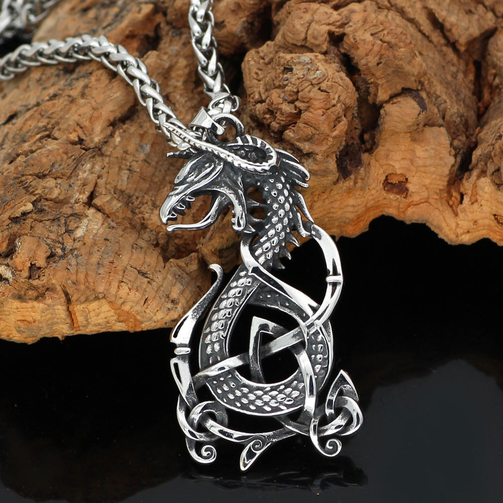 Vintage Titanium Steel Dragon Pendant
