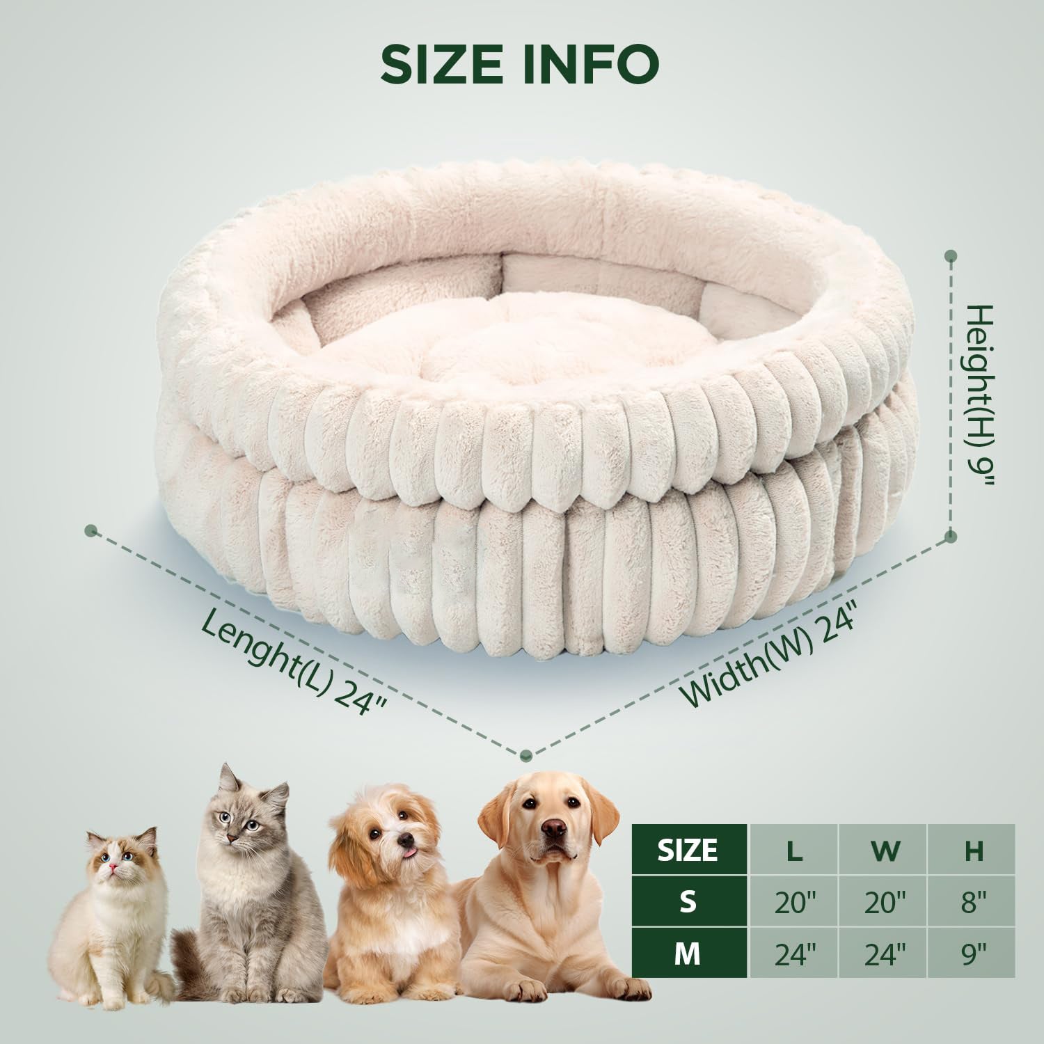 Cat Bed Kitten Bed Washable Cat Beds For Indoor Cats Super Soft Plush Faux Fur PetBed For Puppy And Kitten With Anti-Slip Bottom