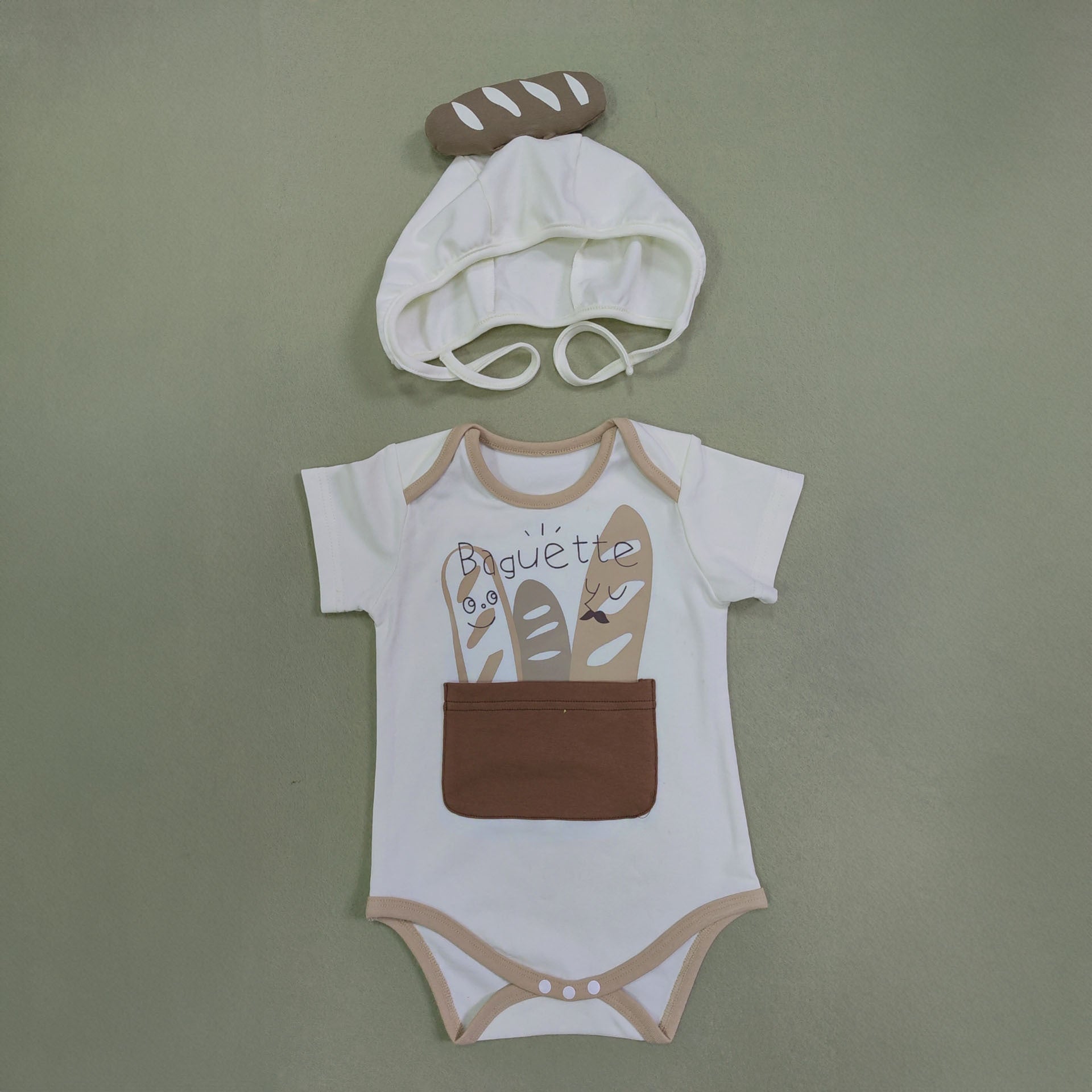 Spring Baby Jumpsuit Ins Korean Style Bread Shape Long-sleeve Jumpsuit