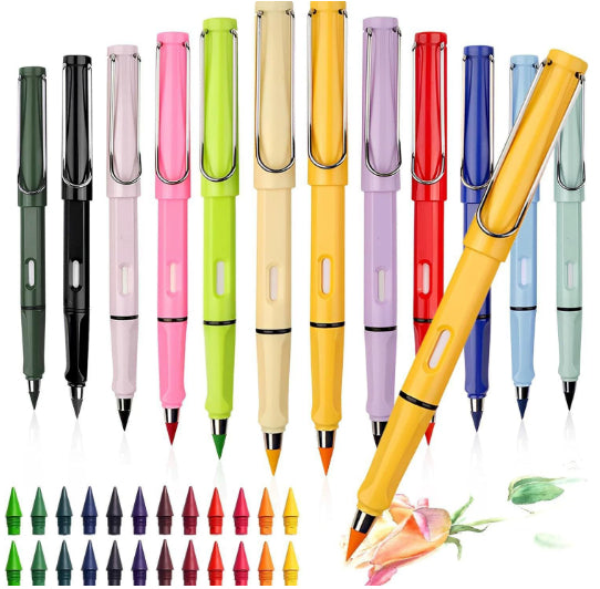 Color Eternal Pencil 12 Colors Erasable Color Lead