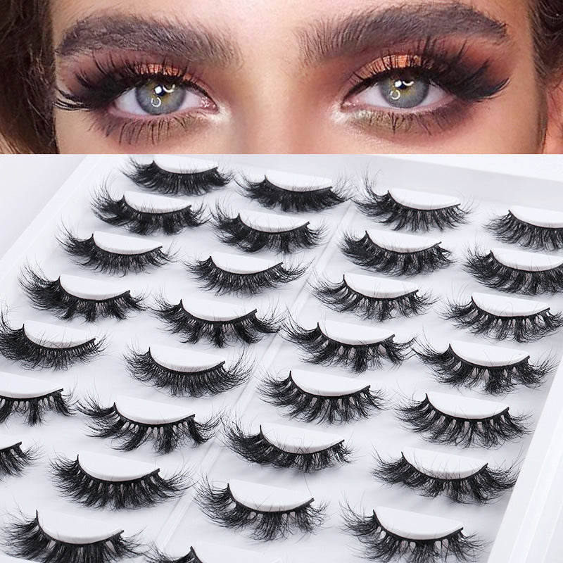 16 Pairs Of Hand Fried Hair Curling Thick False Eyelashes