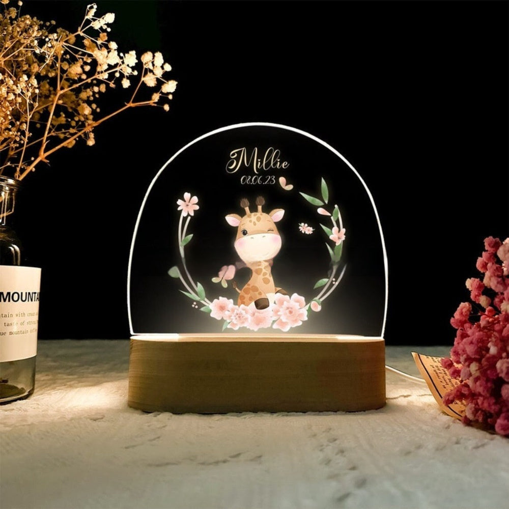Acrylic 3D Small Night Lamp Giraffe Lion