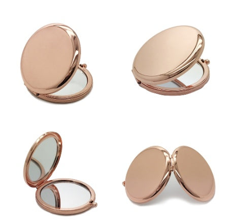 Double-sided folding metal makeup mirror
