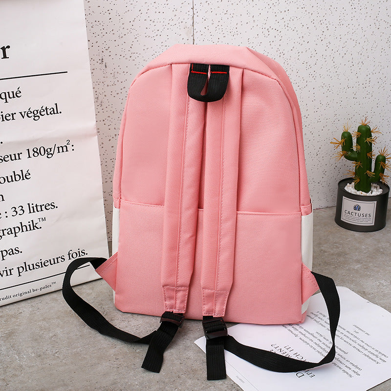 Harajuku Ulzzang Student Four-piece Canvas Backpack