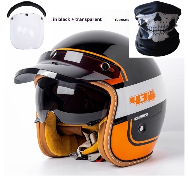Motorcycle Helmet Motorcycle Helmet Men's And Women's Electric Car Built-in Goggles