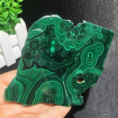 Natural Malachite Green Grinding Slice Mineral Specimen Ornamental Stone