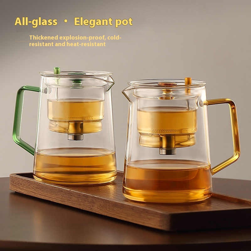 Full Glass Liner Elegant Cup Teapot