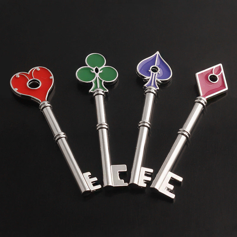 Playing Card Key Shape Keychain Gift Box Set