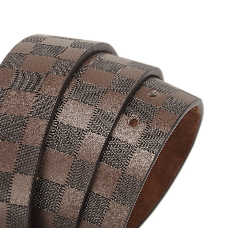 Men's Leather Belt Classic Business Pin Buckle