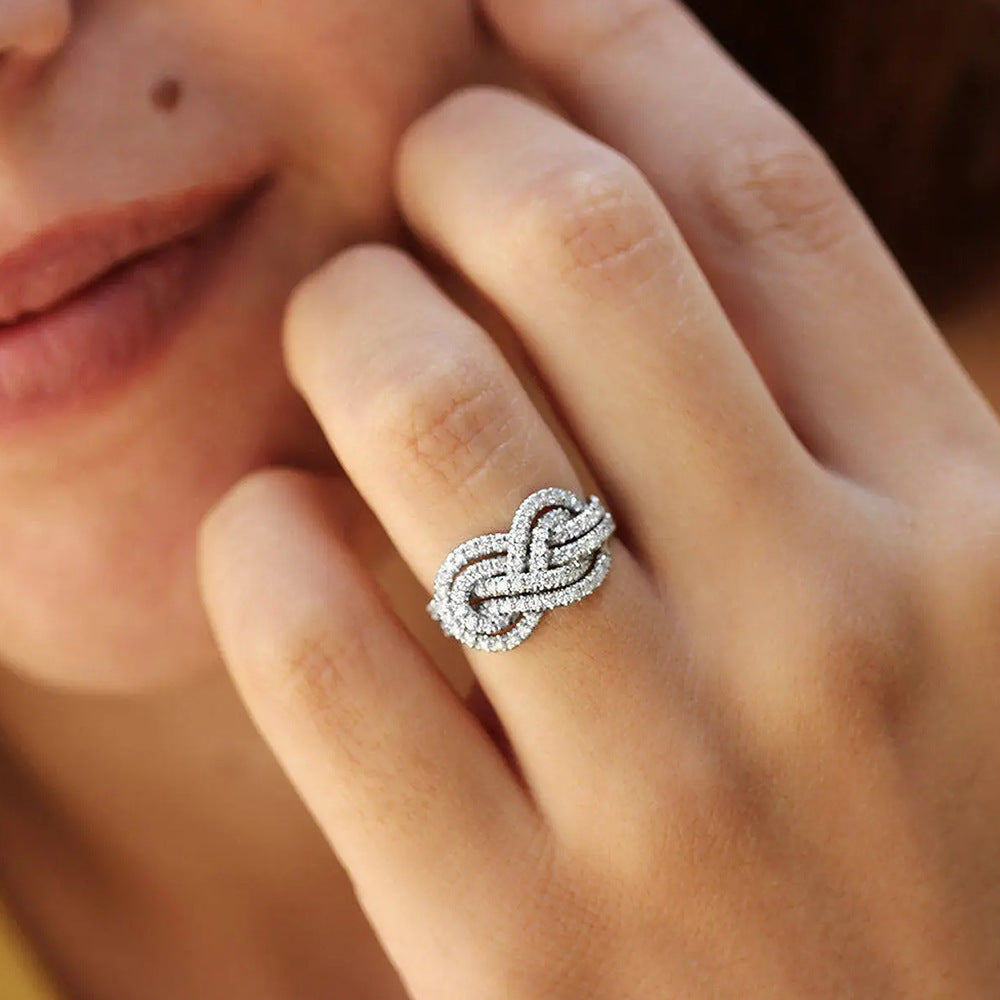 Women's Temperament Fashion Cross Knot Ring
