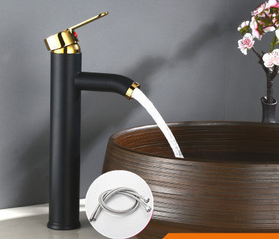 Mélangeur de lavabo chaud et froid rehaussé noir