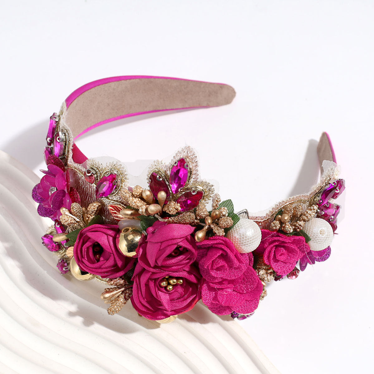 European And American Style Baroque Heavy Industry Rhinestone Pearl Headband