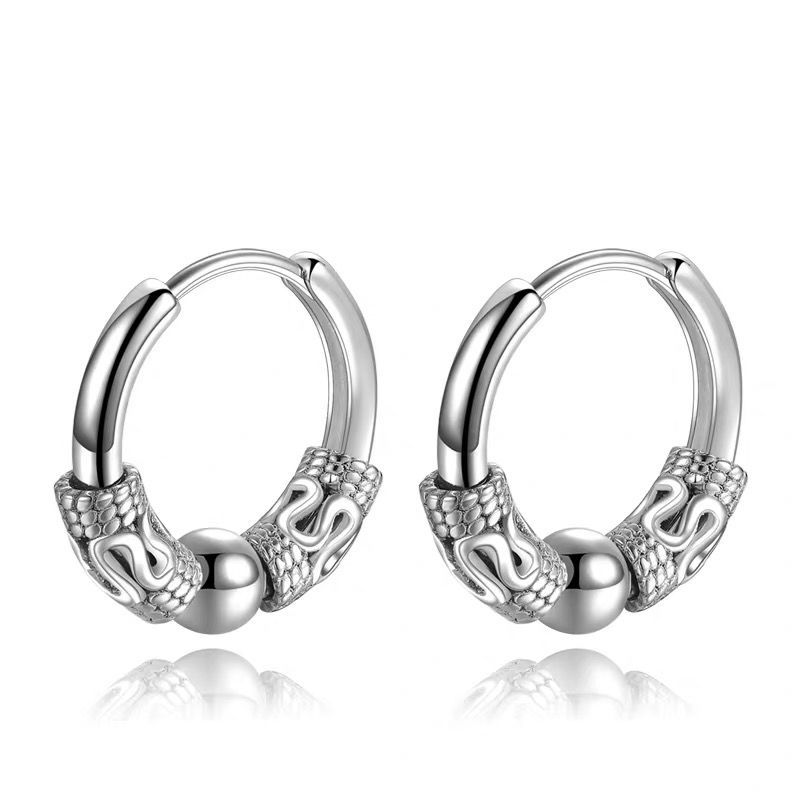 Personality Dragon Pattern Totem Earrings Student Earrings Men