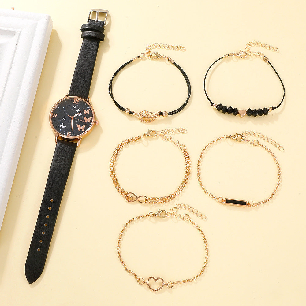 Ensemble de montres papillon tout-match décontracté pour femmes de style coréen