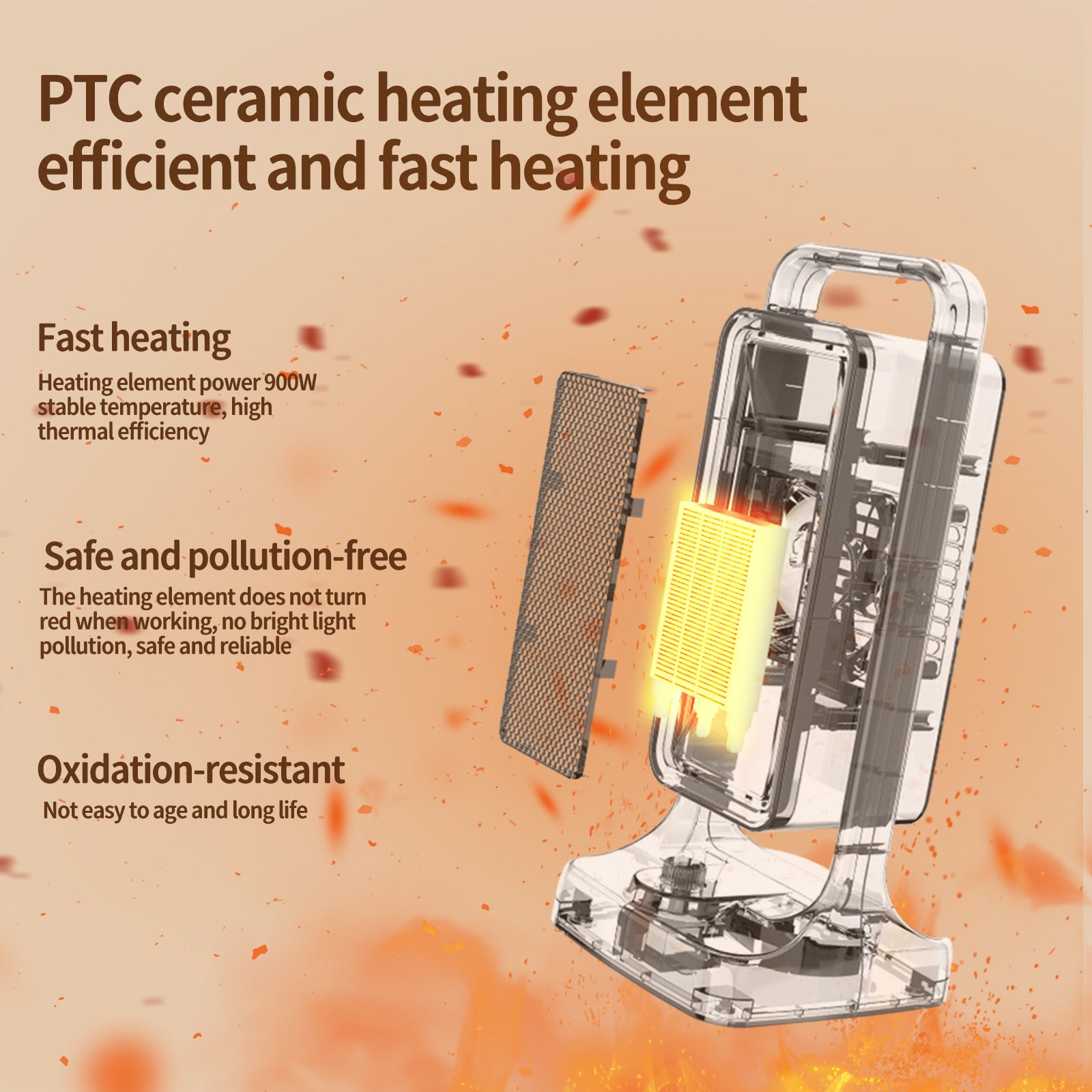 Warm Air Blower Household PTC Heater Desktop Fast