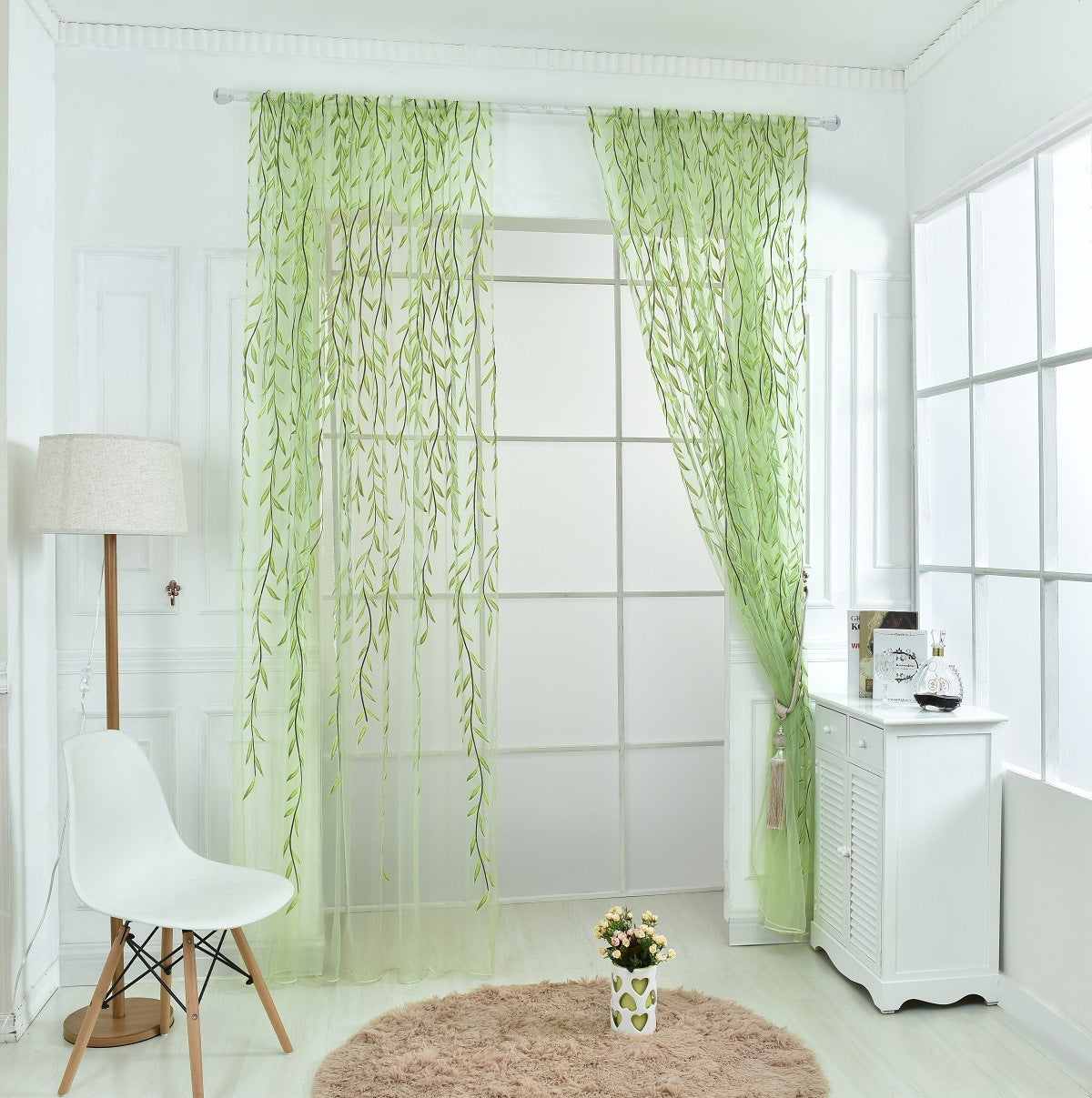 Wicker Offset Printing Curtain Home Decoration