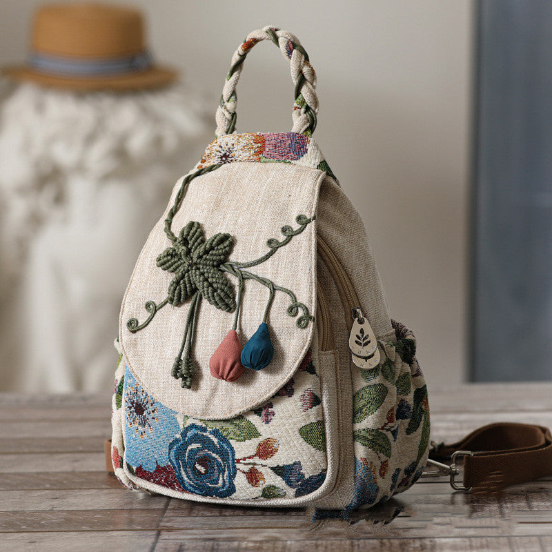 Hand-woven Shoulder Vertical Lightweight Canvas Small Bag