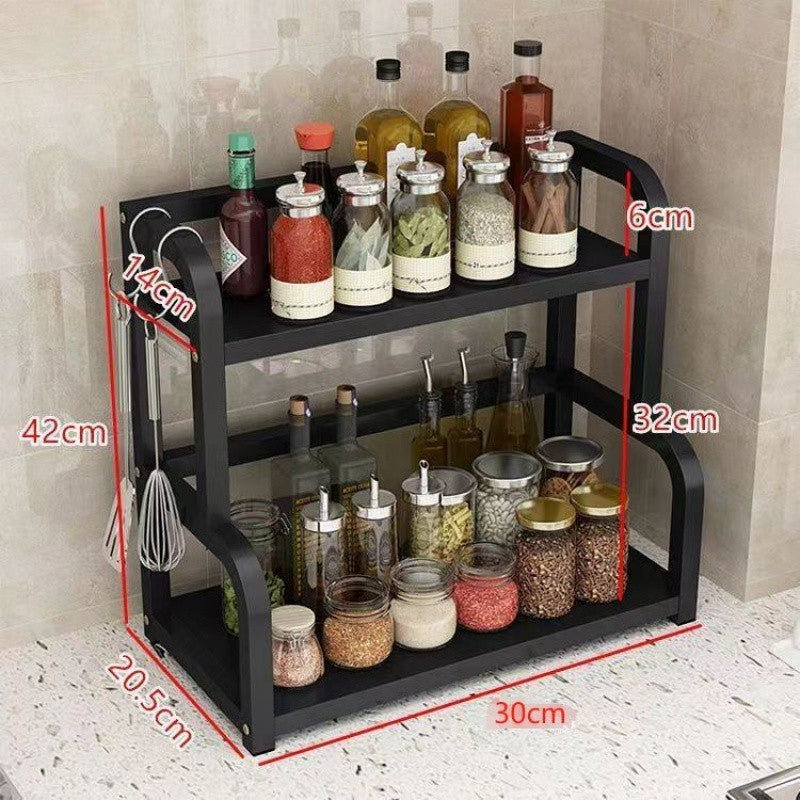 Kitchen Storage Rack Seasoning Seasoning Box Jar Rack Floor Multi-layer Punch-free