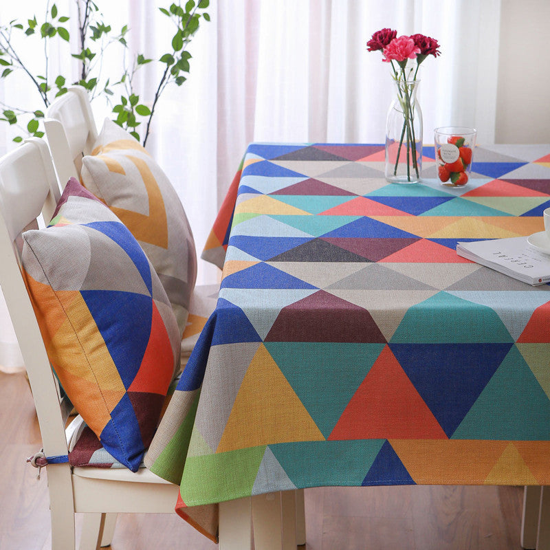 Cotton And Linen Digitally Printed Tablecloth