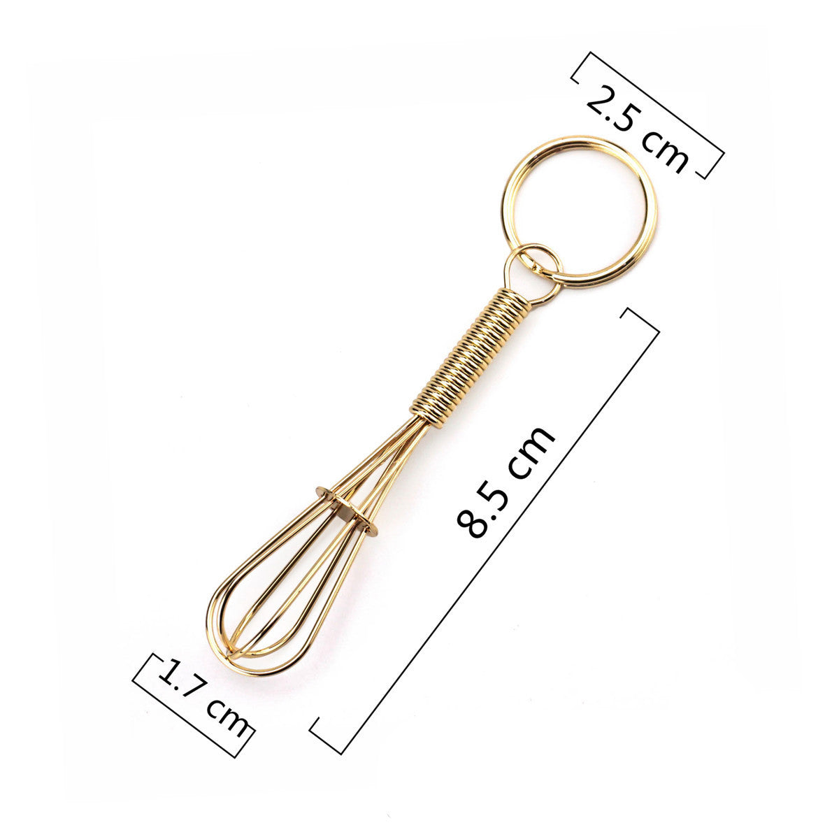 Full size mini keychain manual whisk gold silver