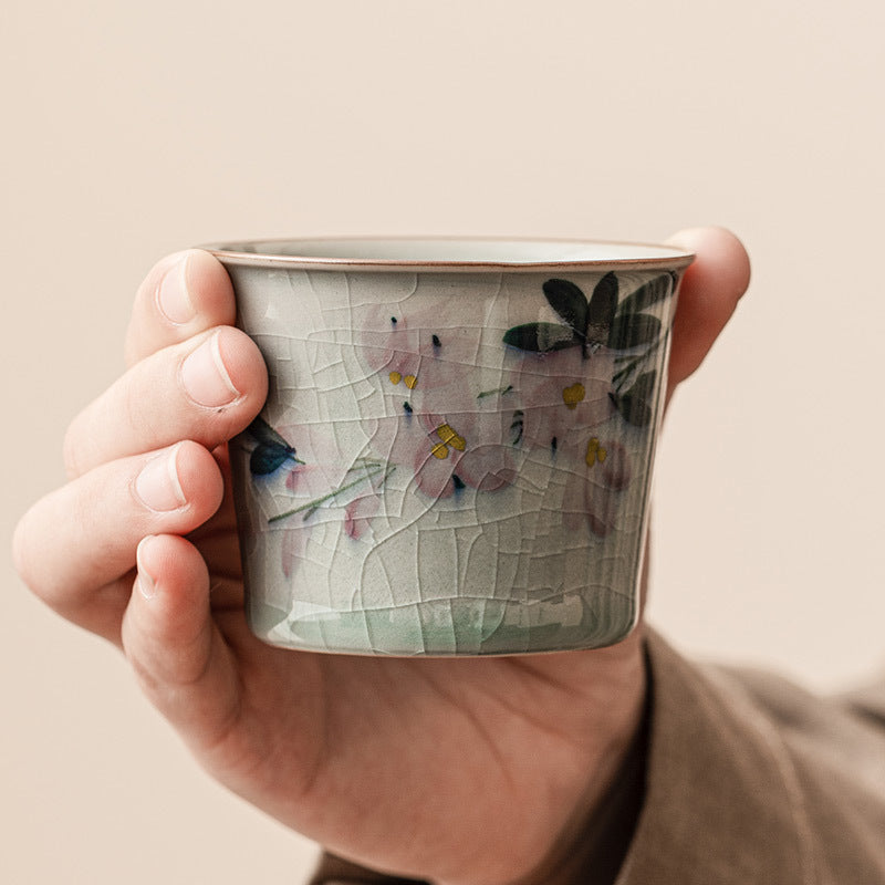 Hand Drawn Magnolia Large Tea Cup