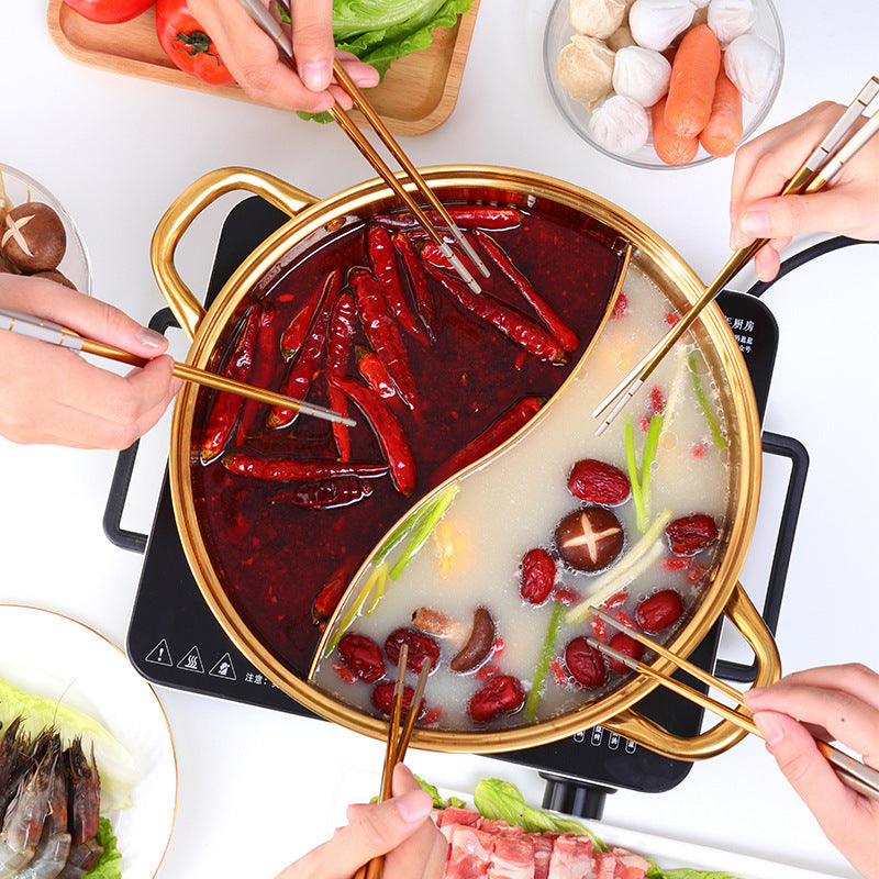 Titanium Plating Stainless Steel Mandarin Duck Hot Pot