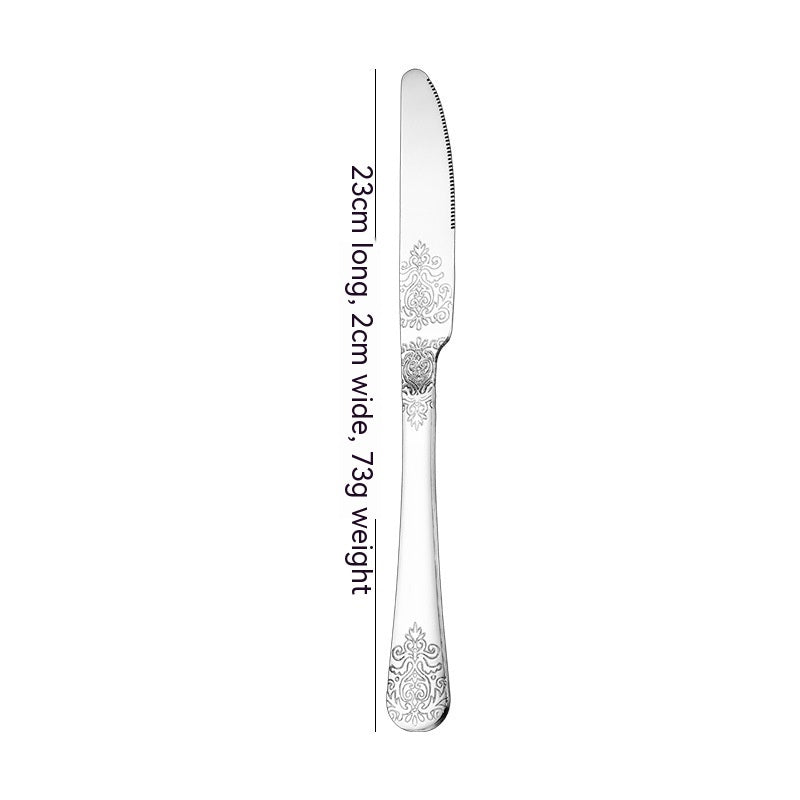 Stainless Steel Cutlery Knife Spoon Fork Vintage Gold-plated Western Restaurant Steak Suit