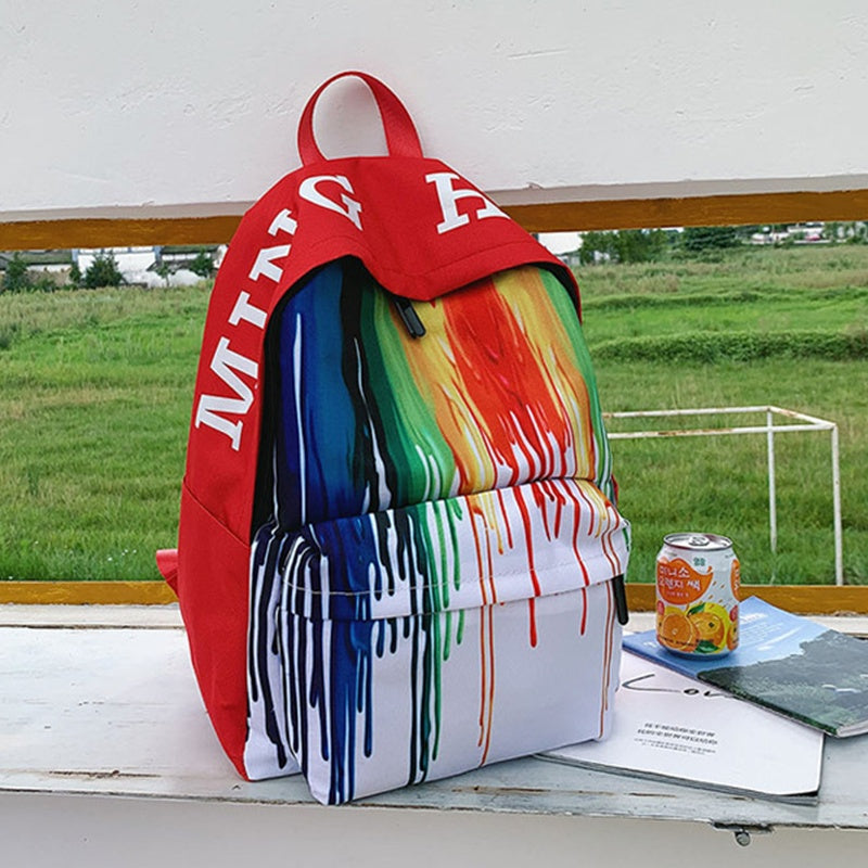 Rainbow Backpack Homosexual School Bag Canvas Back