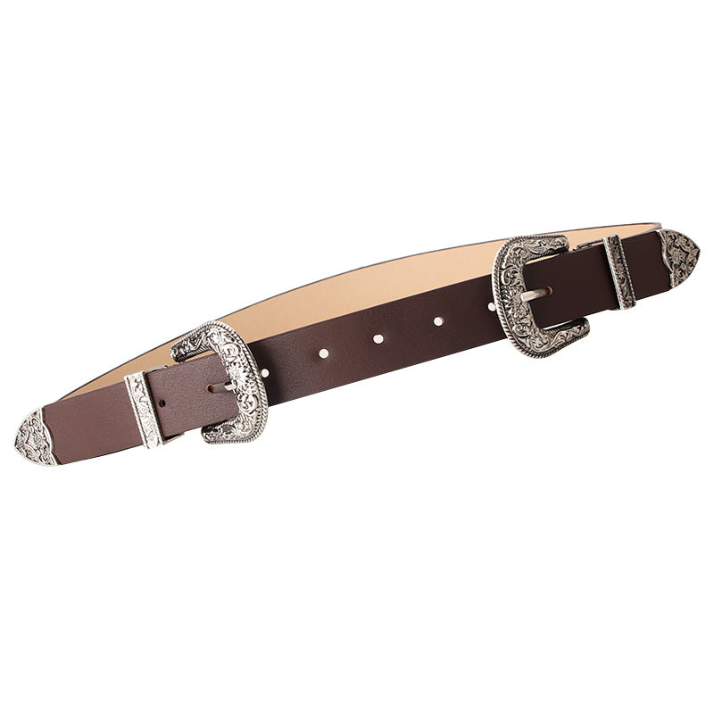 Double head carved ladies belt