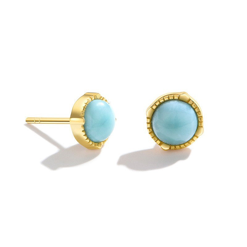 S925 Sterling Silver Stud Earrings For Women 18k Simple