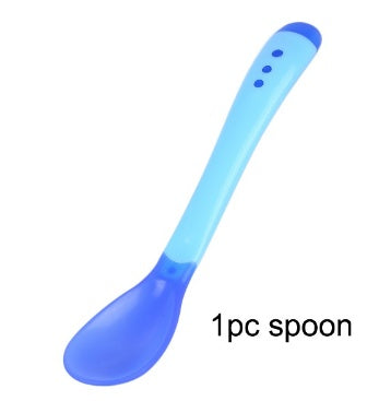 Vaisselle de bébé Assiette à ventouse avec cuillère thermosensible Alimentation de bébé Bols d'alimentation pour bébé