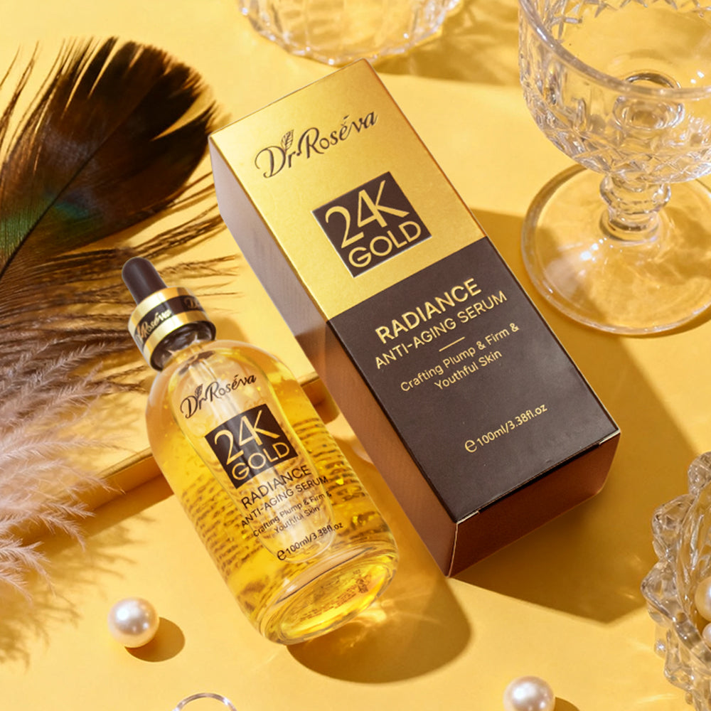DR.ROSEVA Luxury 24K All Natural Face Gold Skin Serum Korea Pure Goldzan Pearl Bulk Gold Face Serum Set 24 K Gold Serum