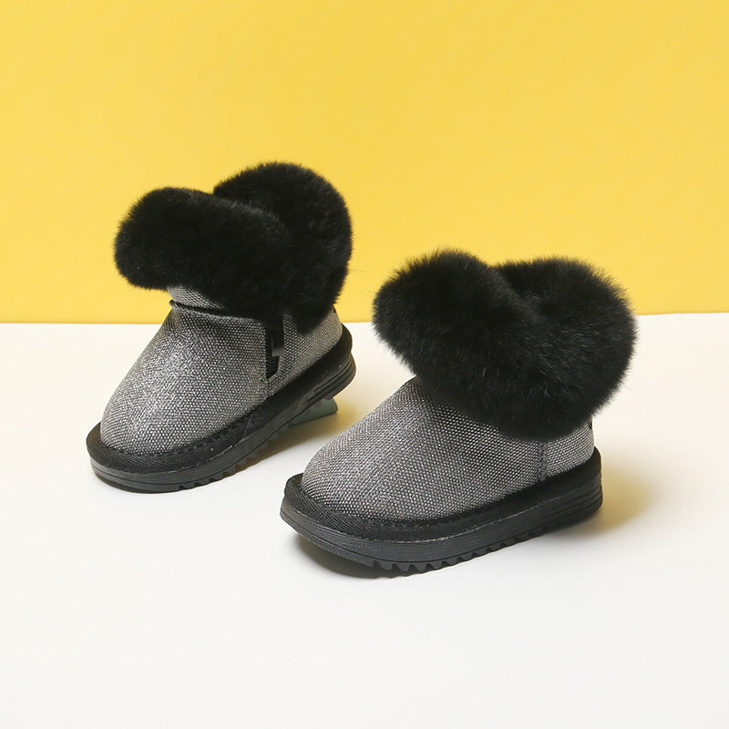 Female Baby Boots 1 To 3 Years Old Boys Cotton Shoes Children Girls Winter Soft-soled Children's Toddler Shoes