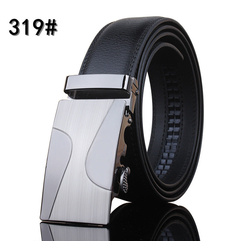 Men's belt leather automatic buckle Leopard pure leather belt