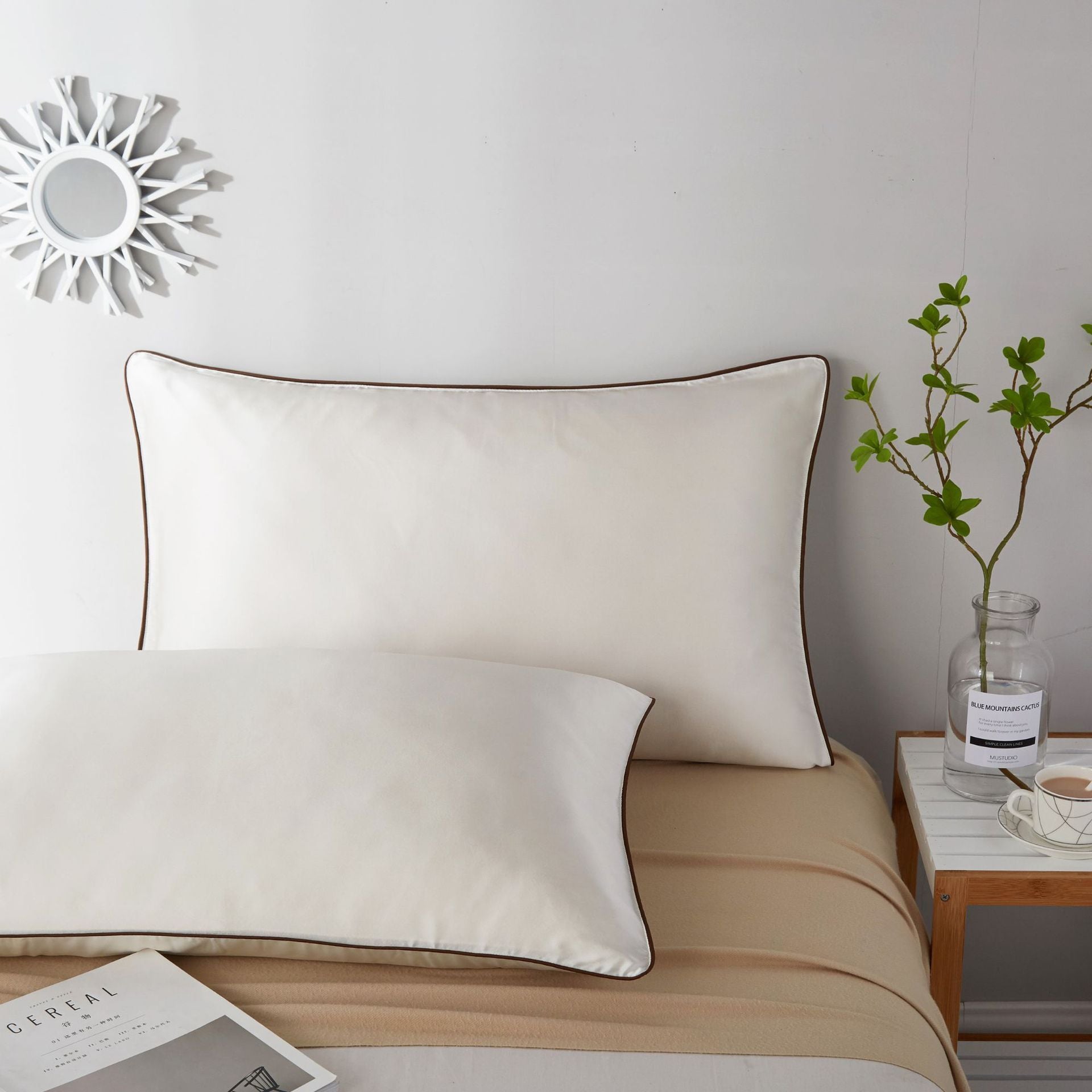 Single-Sided Solid Colo Silk Pillow Pillow Towel Cover Silk Satin