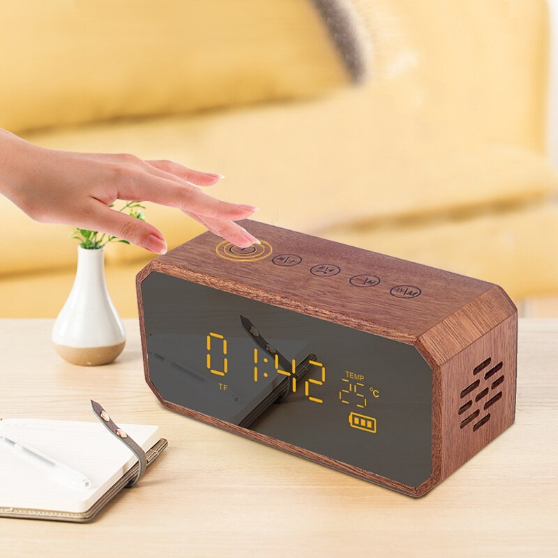 Retro Clock, Alarm Clock, Voice Broadcast, Card Radio Speaker