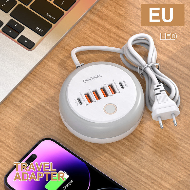 New PD20W Power Strip 2TC 4USB Multi-port Smart Fast Charging Charger