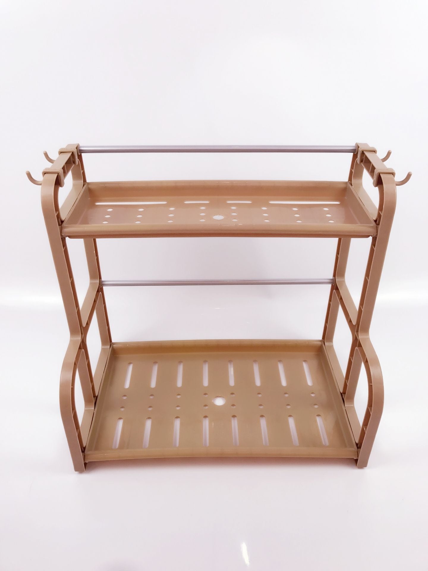 Double Kitchen Shelf Seasoning Supplies Storage Rack Plastic Multilayer Floor Rack Spice Rack