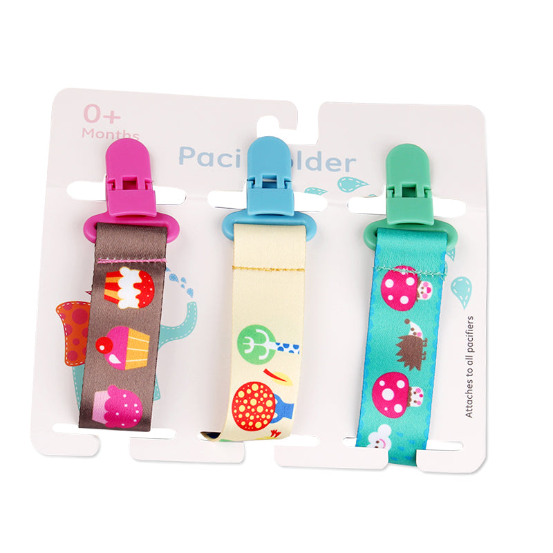Cartoon Pattern Combination Three Packs Of Baby Pacifier Teether To Prevent Falling