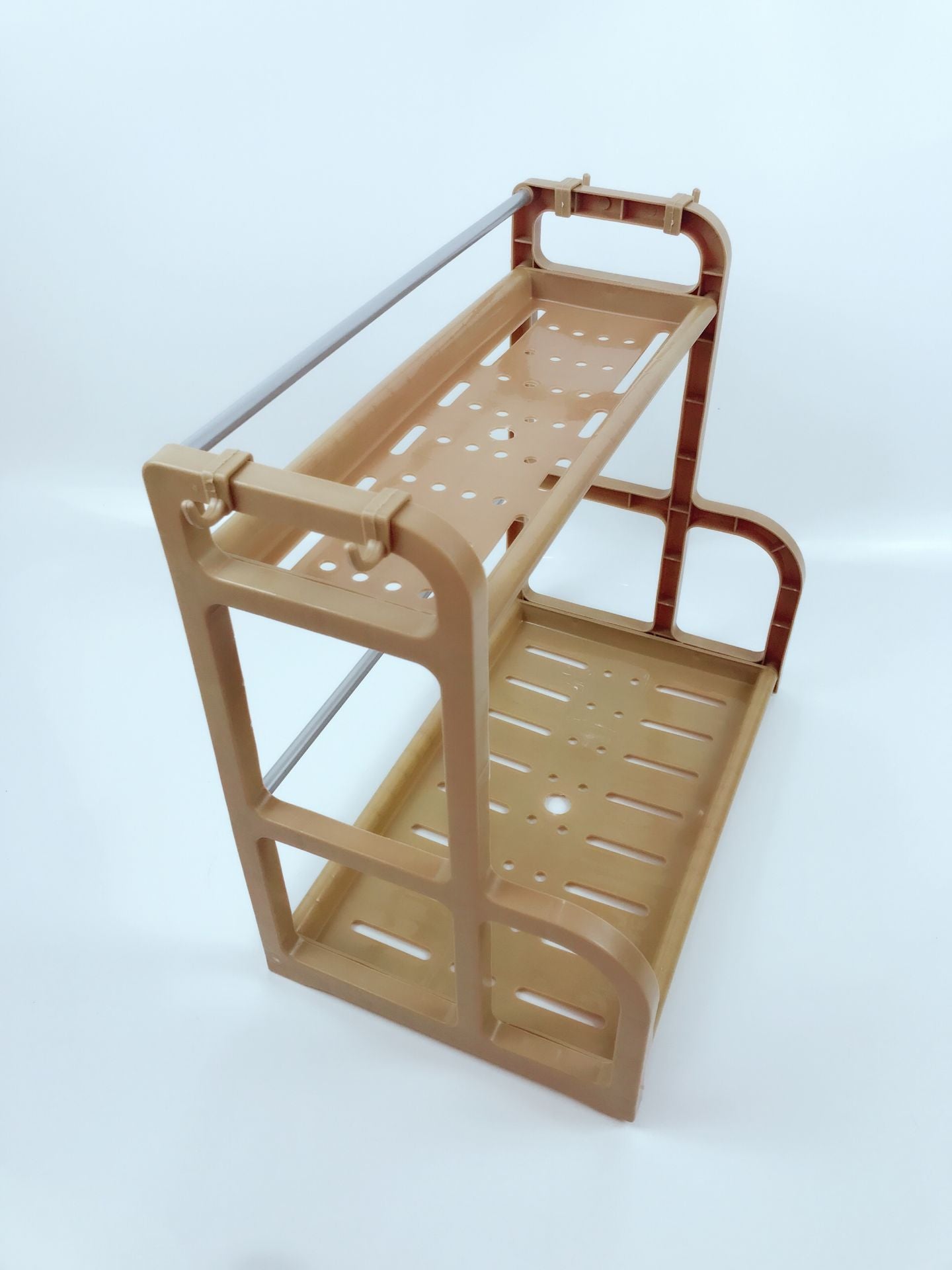 Double Kitchen Shelf Seasoning Supplies Storage Rack Plastic Multilayer Floor Rack Spice Rack