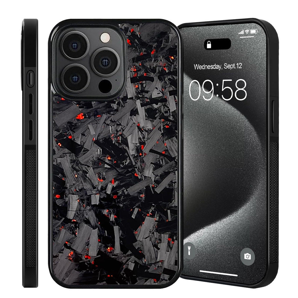 Étui de téléphone magnétique en fibre de carbone adapté