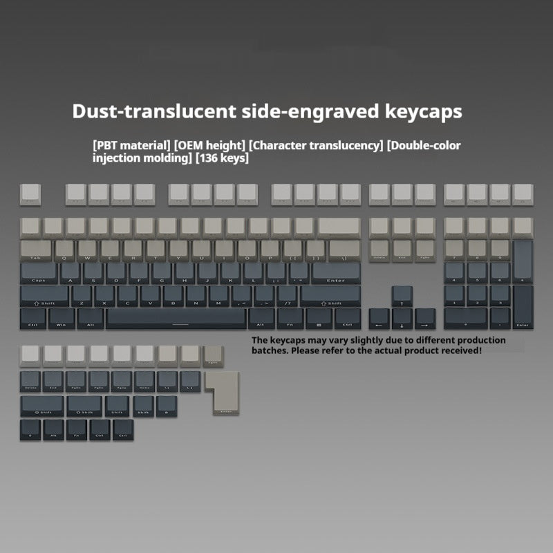 Blush Gradient Side Engraved Transparent Mechanical Keyboard