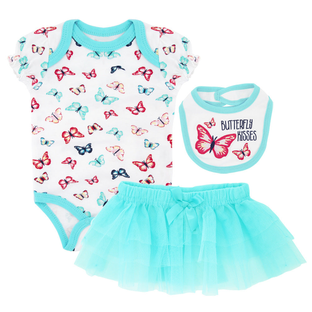 Baby suit three piece cartoon short sleeve summer sui
