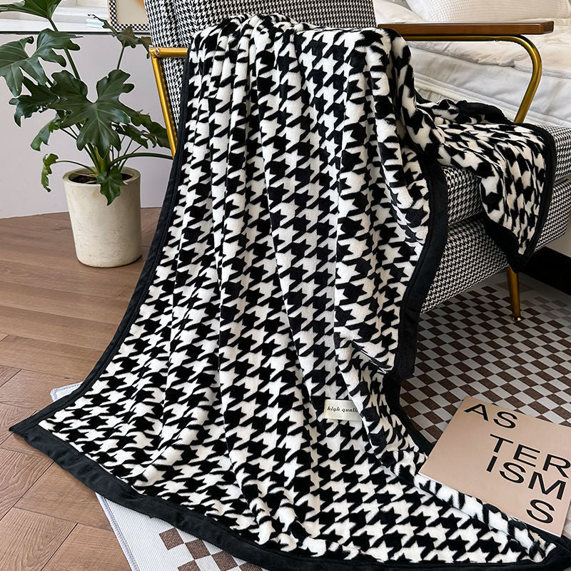 Sofa Blanket Air Conditioning Blanket Printed Coral Fleece Nap Blanket