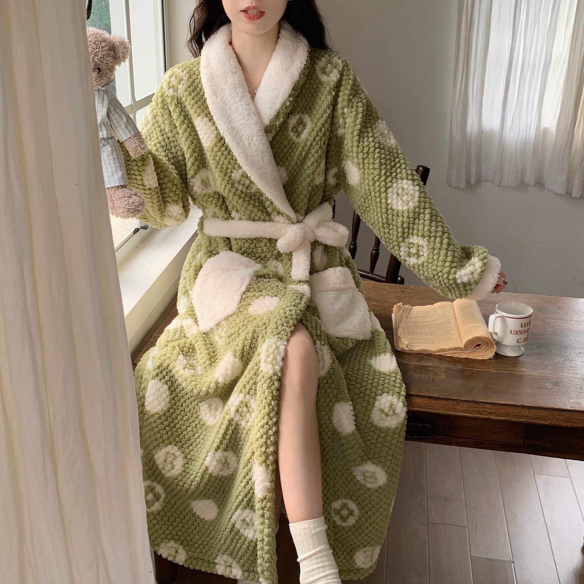 Coral Fleece Japanese Bathrobe Bathrobe Homewear Pajamas